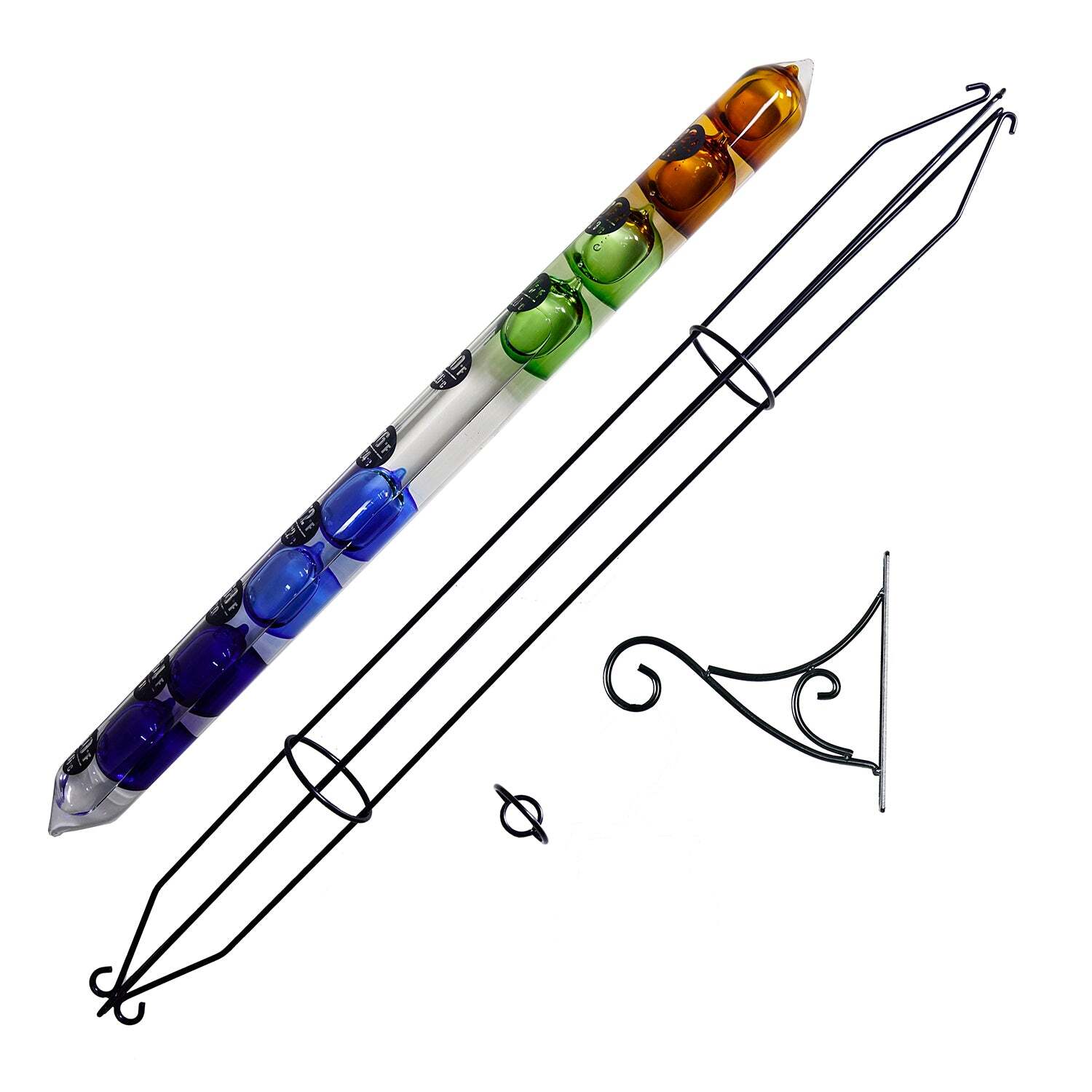 EASY READ Outdoor Hanging Galileo Thermometer (28" Total Height) W/ Free Bracket