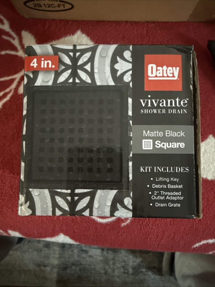 Oatey 4 Inch Vivante Shower Drain kit Matte Black VT32040