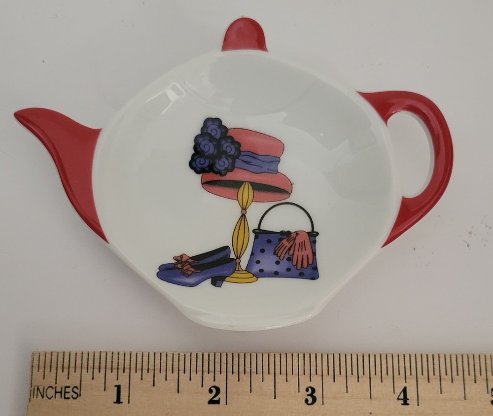Teabag Holder Red Hat Design Ceramic