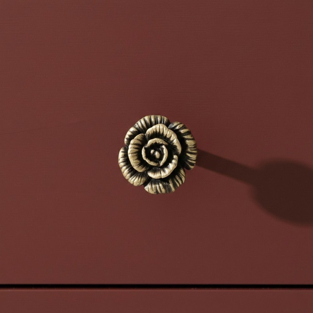 The Tangerine Store |Antique Brass Rose Drawer Knobs