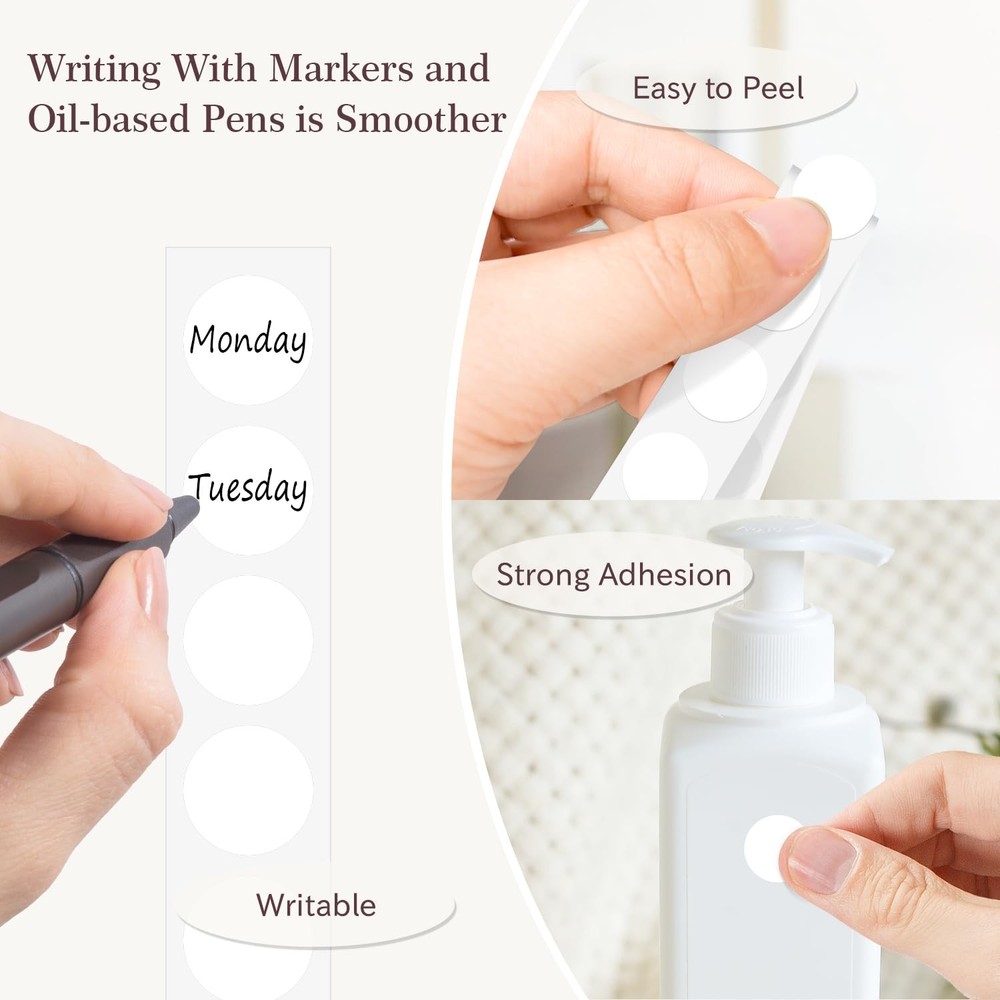 1/2 Inch Round Color Coding Labels (500 White Dots) - inch-500PCS,