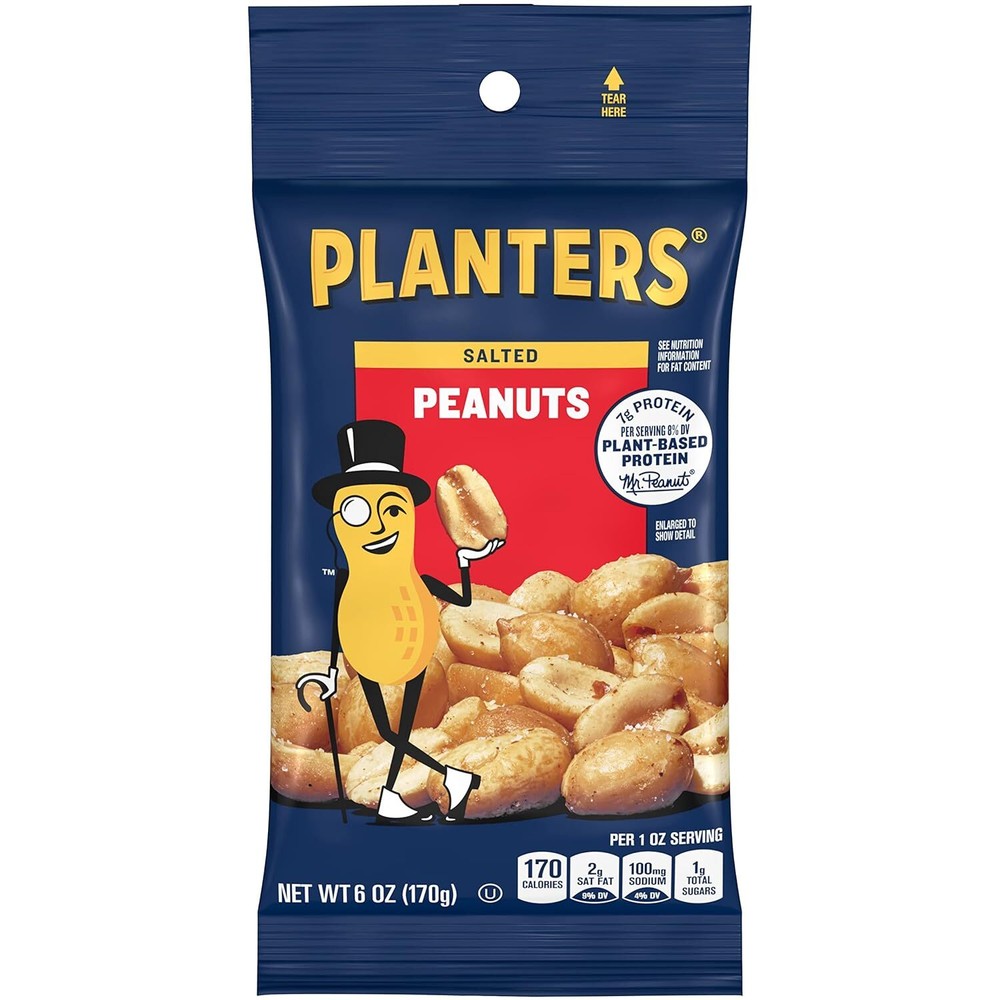 Planters Peanuts, Salted, 6-Ounce Package