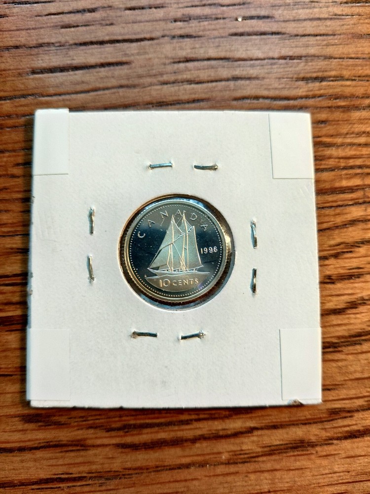 rare silver 1996 sterling .925 canada ten cent proof