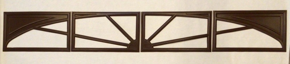 4 Amarr Sunray Replacement Inserts for Amarr Short Panel Garage Doors Mahogany
