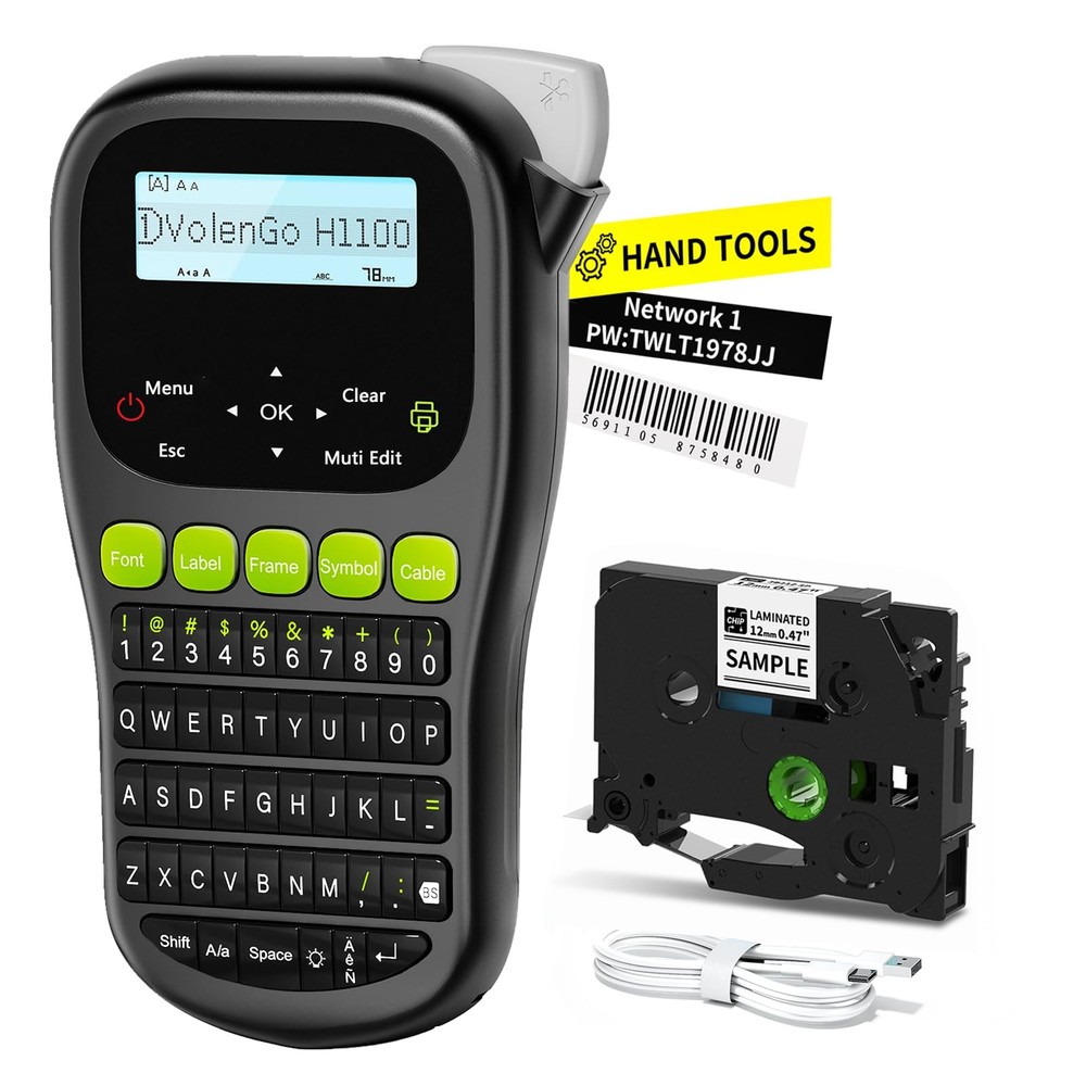 Label Maker Ptouch Label Maker Machine with-Tape Waterproof Labeler Machine w...