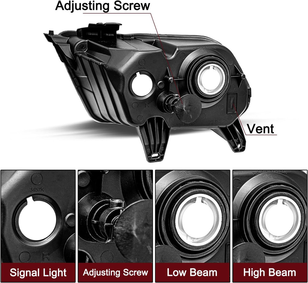 Halogen Headlight Assembly Replacement for 2010-2014 Ford Mustang Headlamp Drive