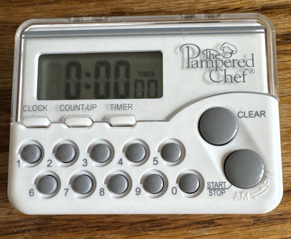 Pampered Chef Hand Held Digital Timer C01Q63 Magnetic Back Tested Working