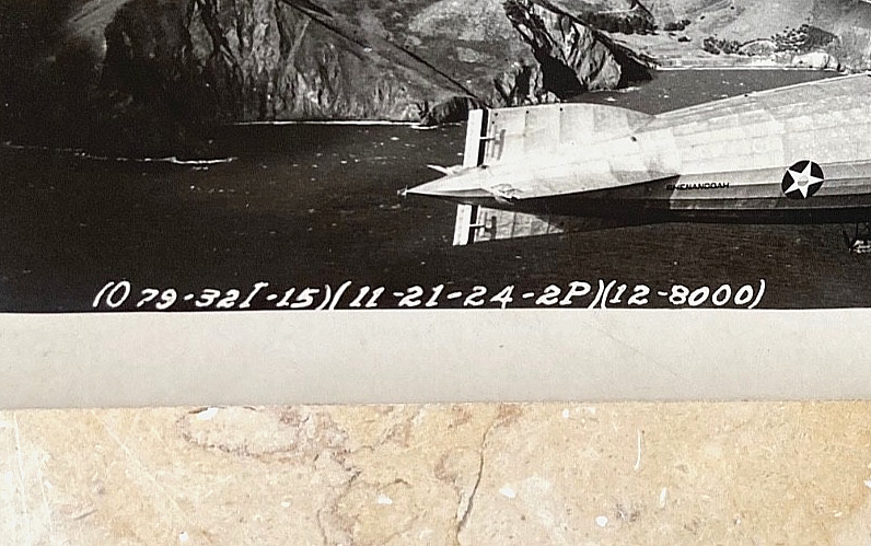 RARE! USS SHENANDOAH FLIES OVER SAN FRANCISCO BAY OCT. 13-14,1924 OFFICIAL PHOTO