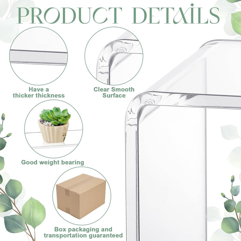 4 Pcs 12 Inch Acrylic Display Risers Rectangular Clear Cupcake Stand Holder L...