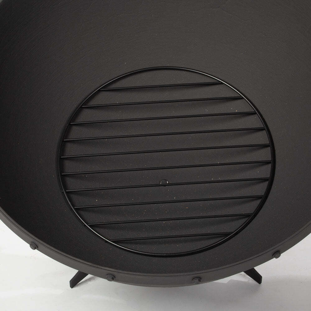 Ash & Ember 32" Hemisphere Fire Pit with Screen and Poker, Cast Iron High-Temper