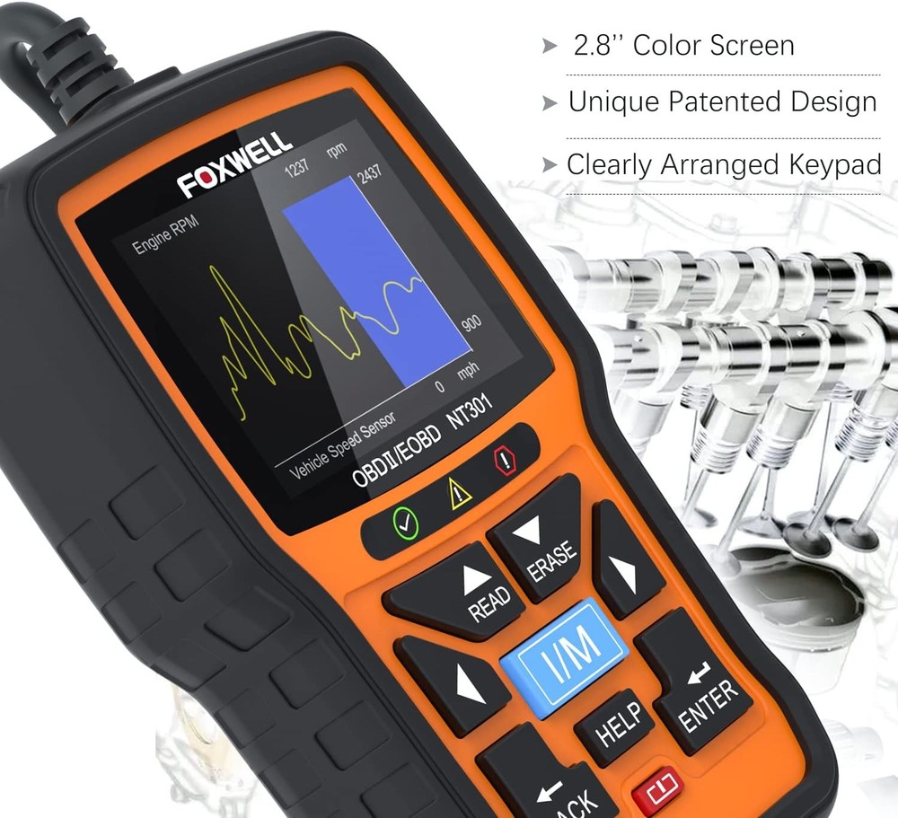 FOXWELL NT301 OBD2 Scanner OBDII Diagnostic Code Reader for Check Engine Light