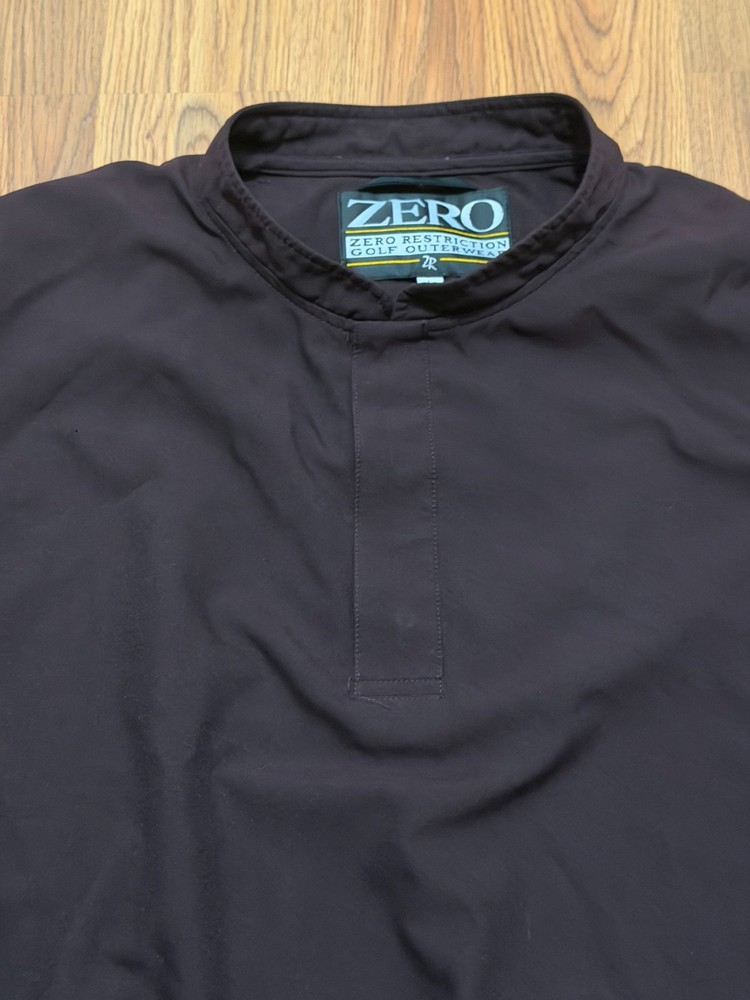 Zero Restriction Pullover Mens Large Golf Windbreaker Mock Neck Lightweight