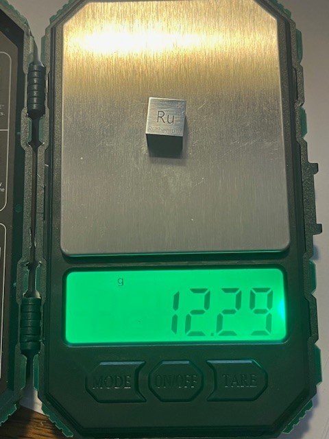 Ruthenium density cube, produced by Luciteria