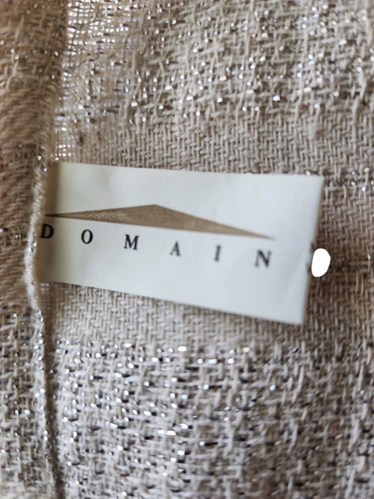 Domain Linen-Look Tablecloth-Beige with Silver Embrodered Threading-Square