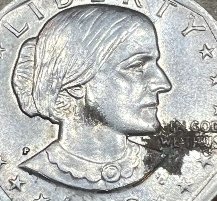 1980 P Susan B. Anthony One Dollar Mint Lamination Cladding Error Coin Rare