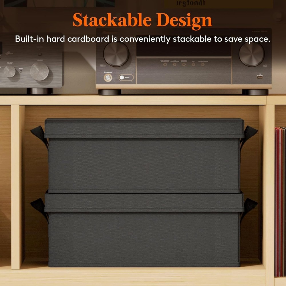 DVD Storage Box Organizer 4 Pack Stackable Foldable DVD Cases Holder