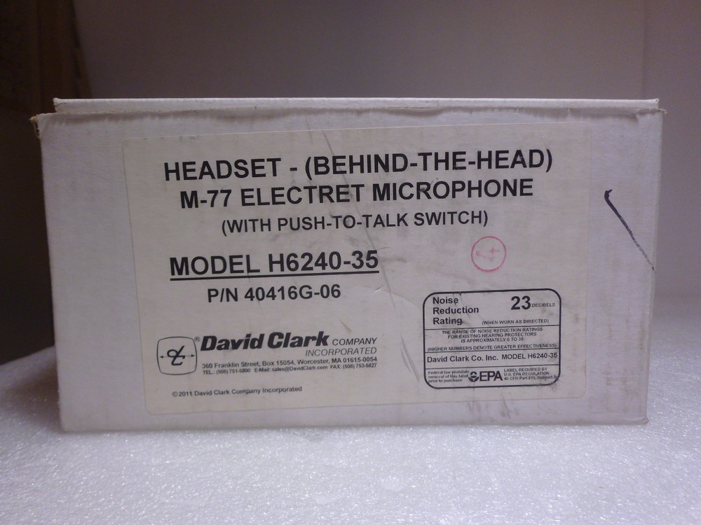 David Clark Headset w/ Mic H6240-35, BTH