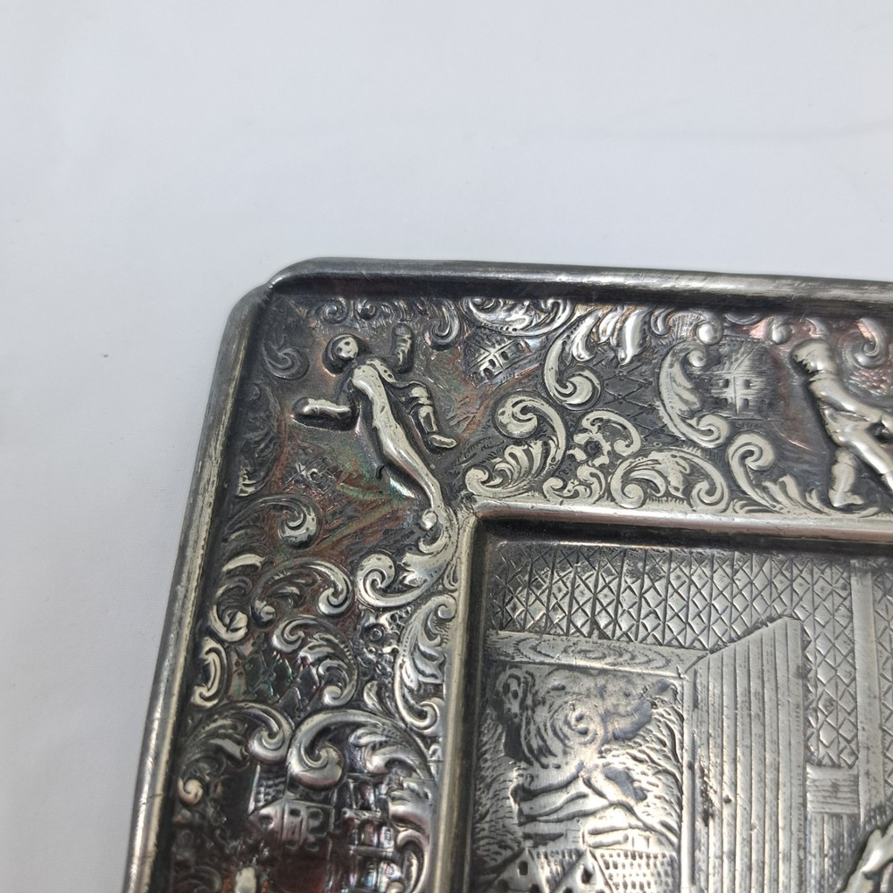 Vintage Raised Relief Rectangular Tray 3 Men By Hearth Barbour SP Co. 3277A