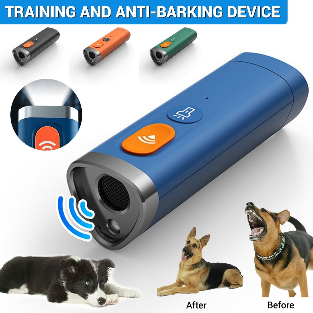 Repeller Ultrasonic Dog Training Device Rechargeable Device With LED Flashlight