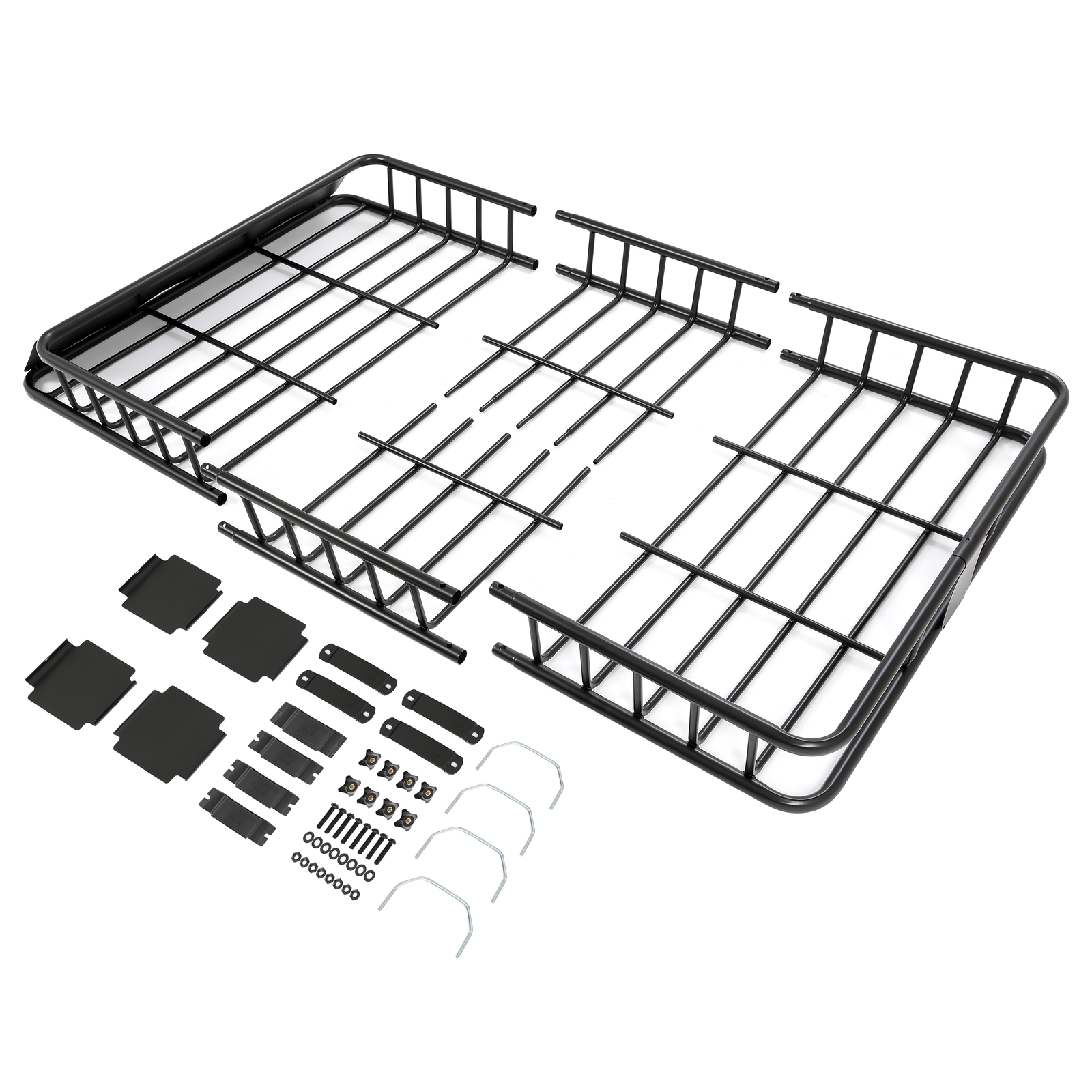 64" Roof Rack Basket Cargo Carrier w/ Extension Top Luggage Holder For SUV