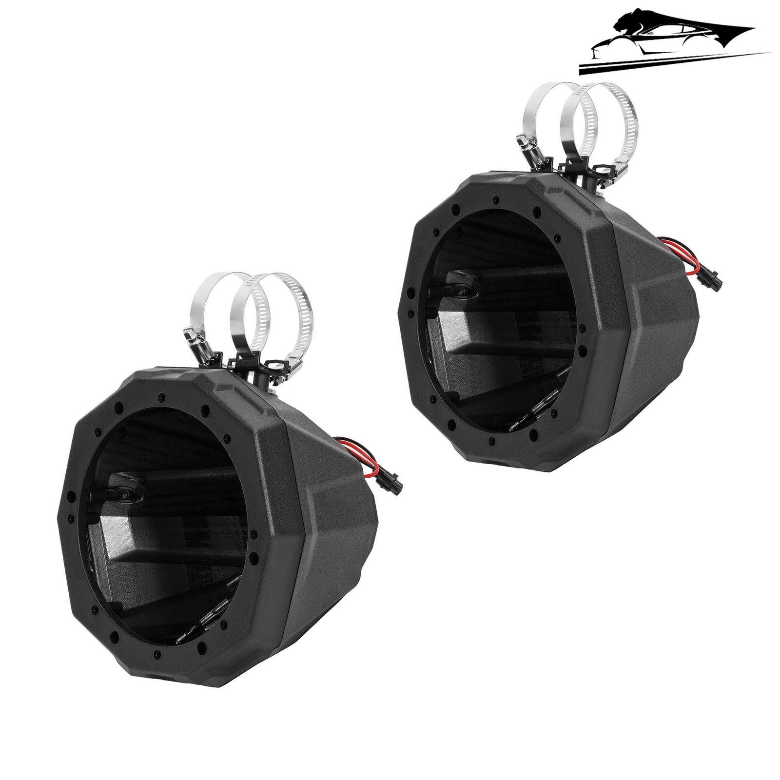 6.5" Speaker Pods Cage Enclosures 1.5-2" for Marine Boat Tower UTV Polaris RZR