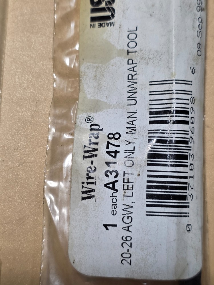 Wire-Wrap A31478 20-26AGW, Left Only, Man., Unwrap Tool