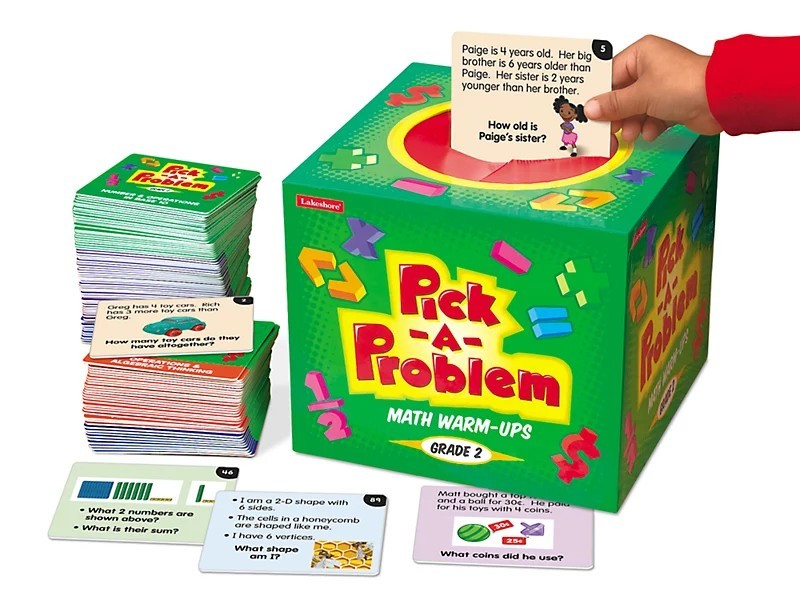 Lakeshore Pick-A-Problem Math Warm-Ups- Grade 2 - PP662 New!