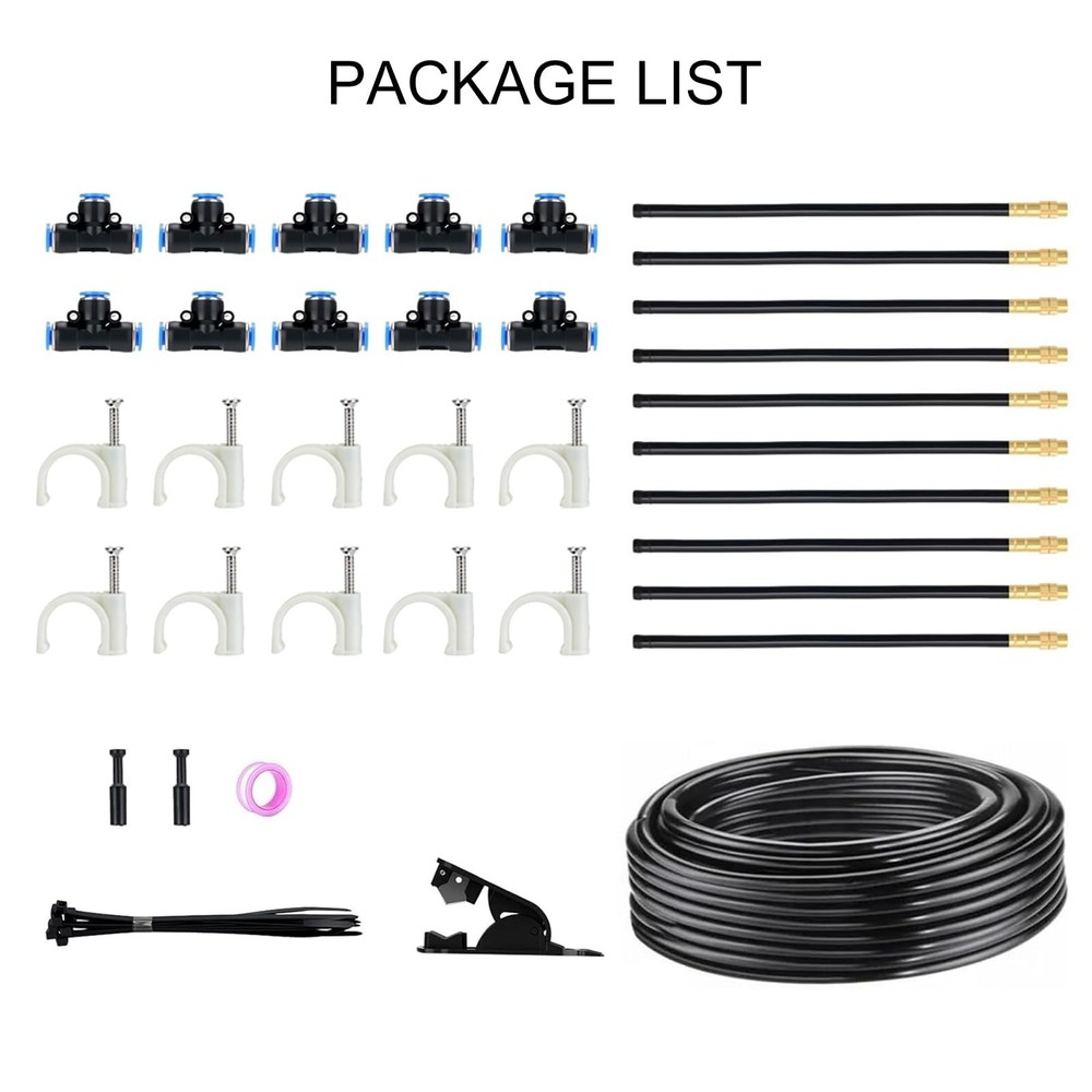 30FT 5/16” Drip Irrigation System, 360°Adjustable Watering System Kit
