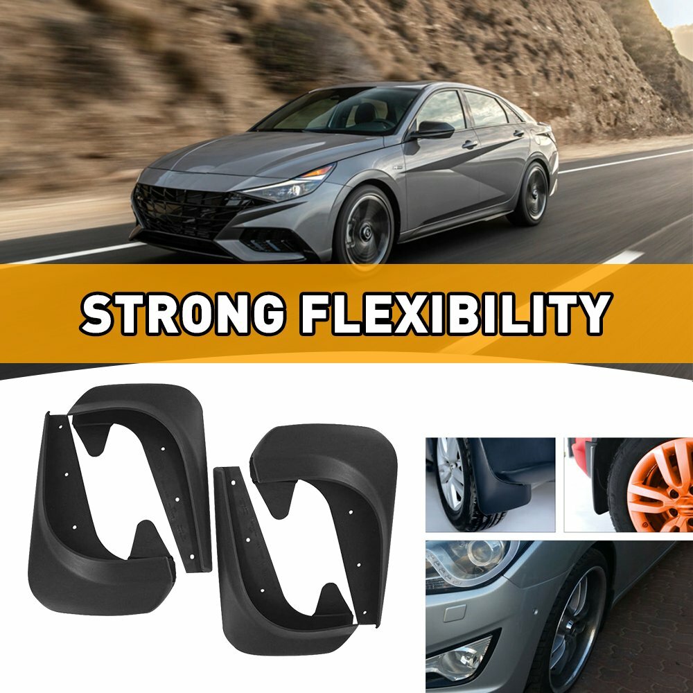 Universal Car Mud Flaps Splash Guards for Front or Rear (Hardware Included) 4pcs