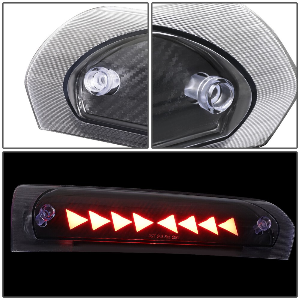 FOR 2002-2009 DODGE RAM SEQUENTIAL TRIANGLE LED CARBON FIBER THIRD BRAKE LIGHT