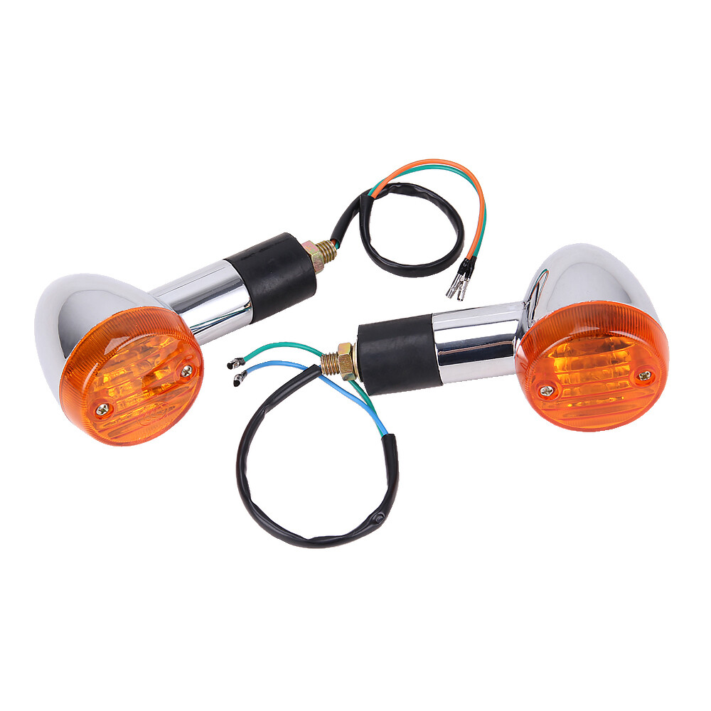 1 Pair Amber Turn Signal Light For Suzuki Boulevard C109R C50 C90 S 40 50 Chome