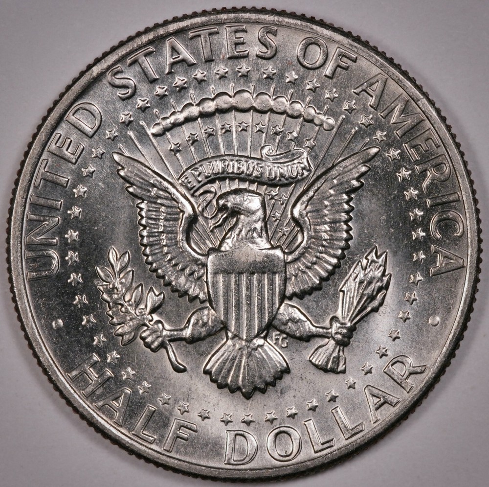 50c 1973 D Kennedy, UNC uncirculated, pulled from mint set cello (G2-324)