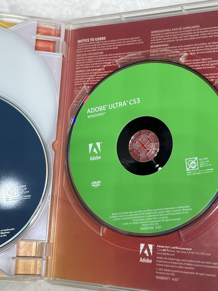 Adobe Creative Suite 3 Master Collection UPGRADE Complete 8 Discs & Serial #s