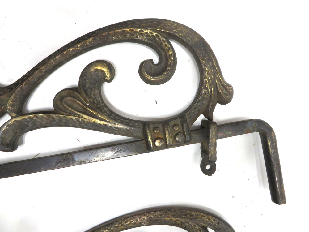 Antique Metal Scroll Curtain Holdbacks, Tiebacks