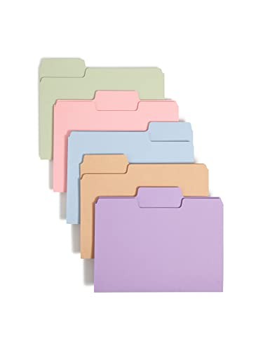 SuperTab File Folder, Oversized 1/3-Cut 100 per Box Assorted Pastel Colors