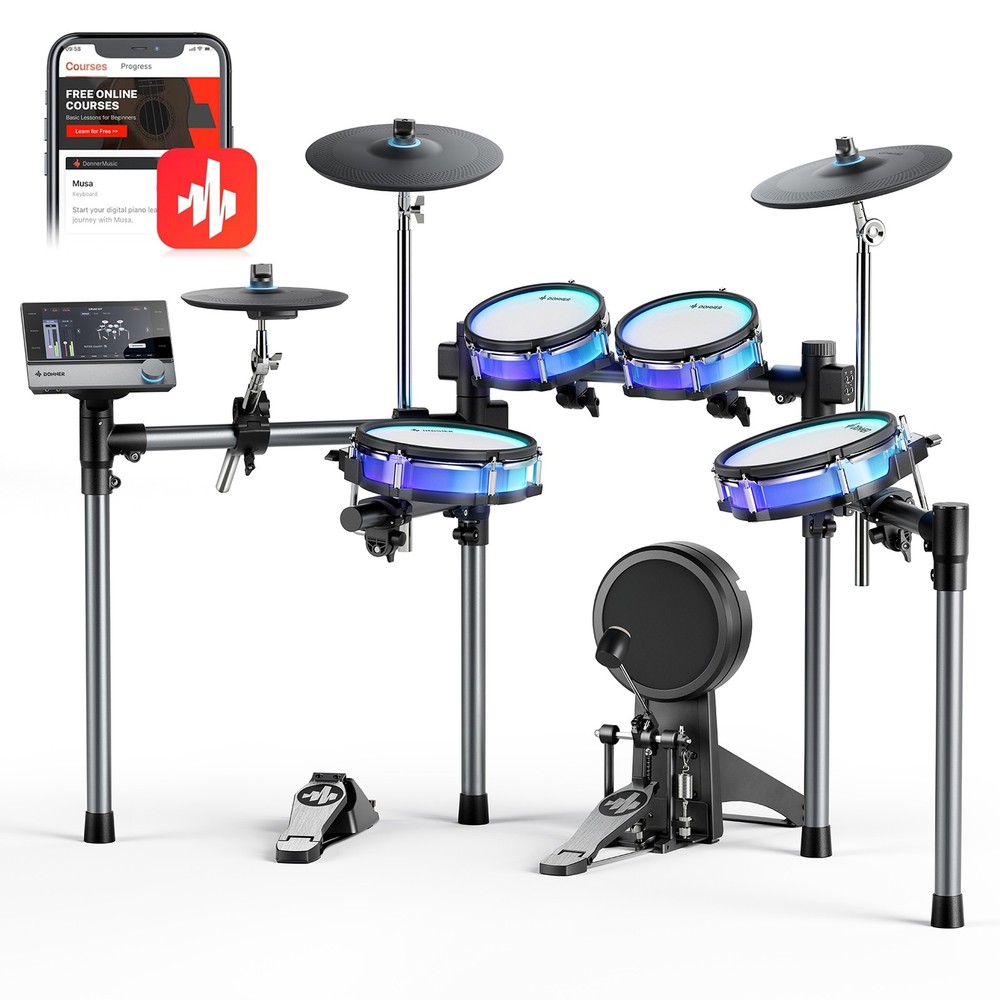 Donner BackBeat Electronic Drum Kit with Touchscreen Customize Drum Pad Colors