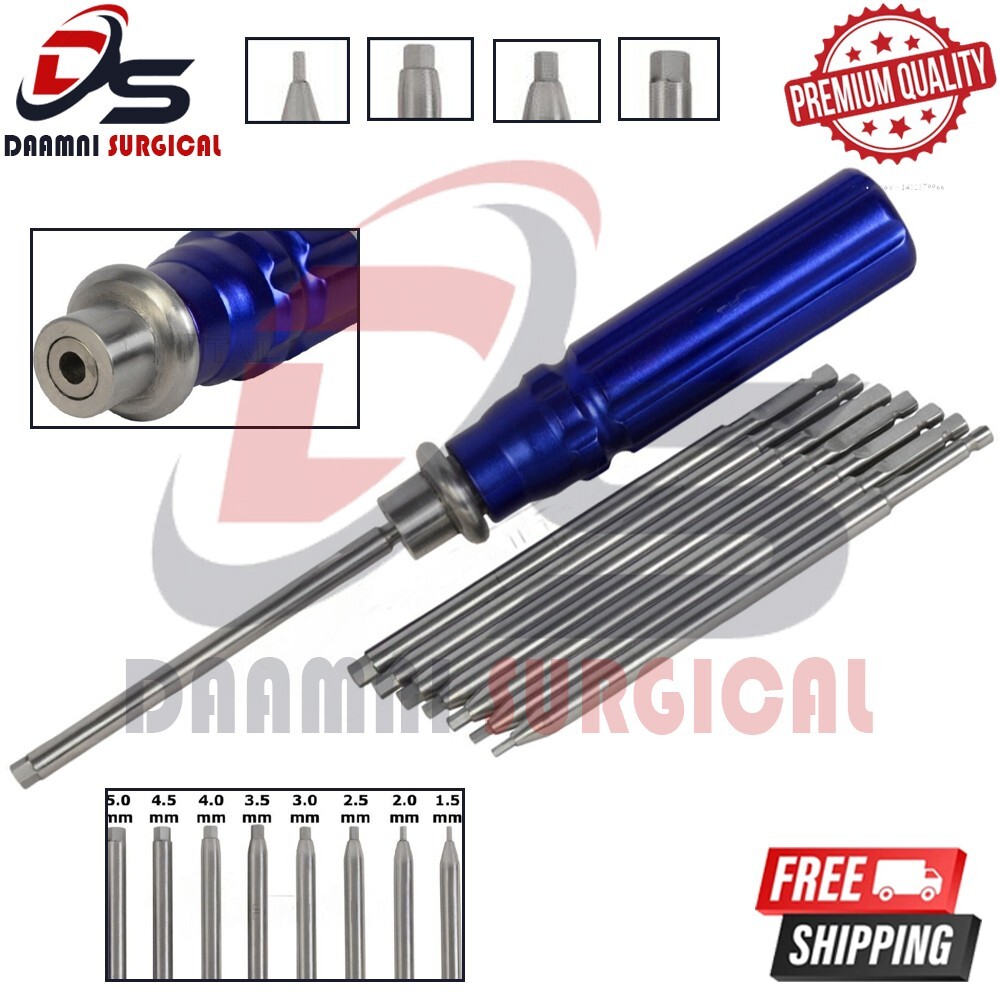 Orthopedic Bone Screwdriver Set With Quick Coupling Handle Surgical Instruments