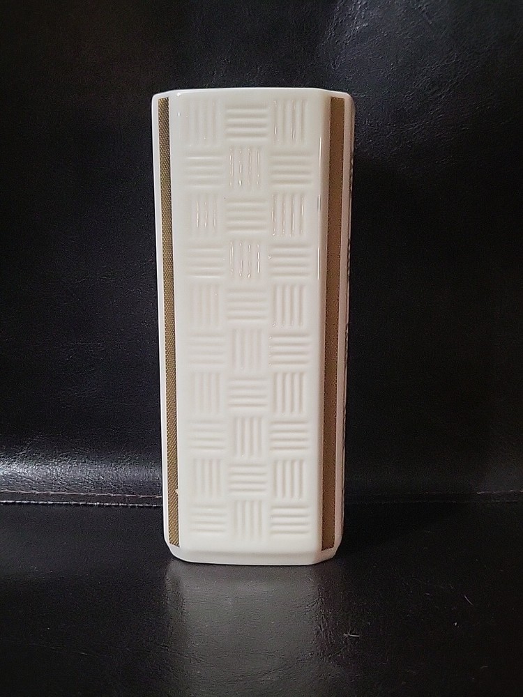 LENOX 6.5" RECTANGULAR VASE HAND DECORATED GOOD CONDITION 