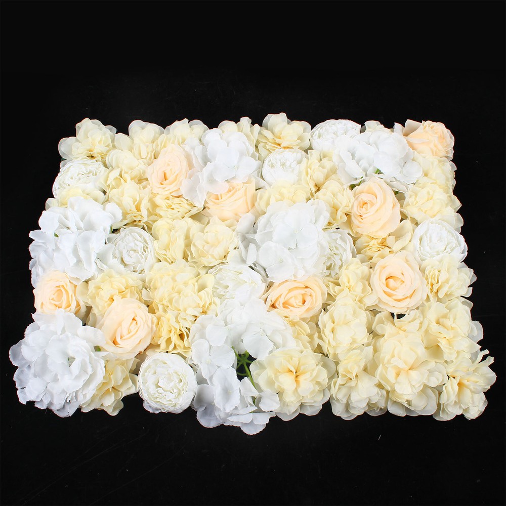 12 Pack Artificial Flower Wall Panels Hydrangea and Rose Flower Backdrop Panels