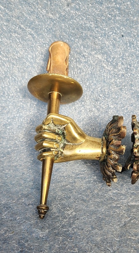 WOW! PAIR BRONZE SCONCES HAND ANDRE ARBUS MAISON CHARLES JOHN DEVOLUY REGENCY