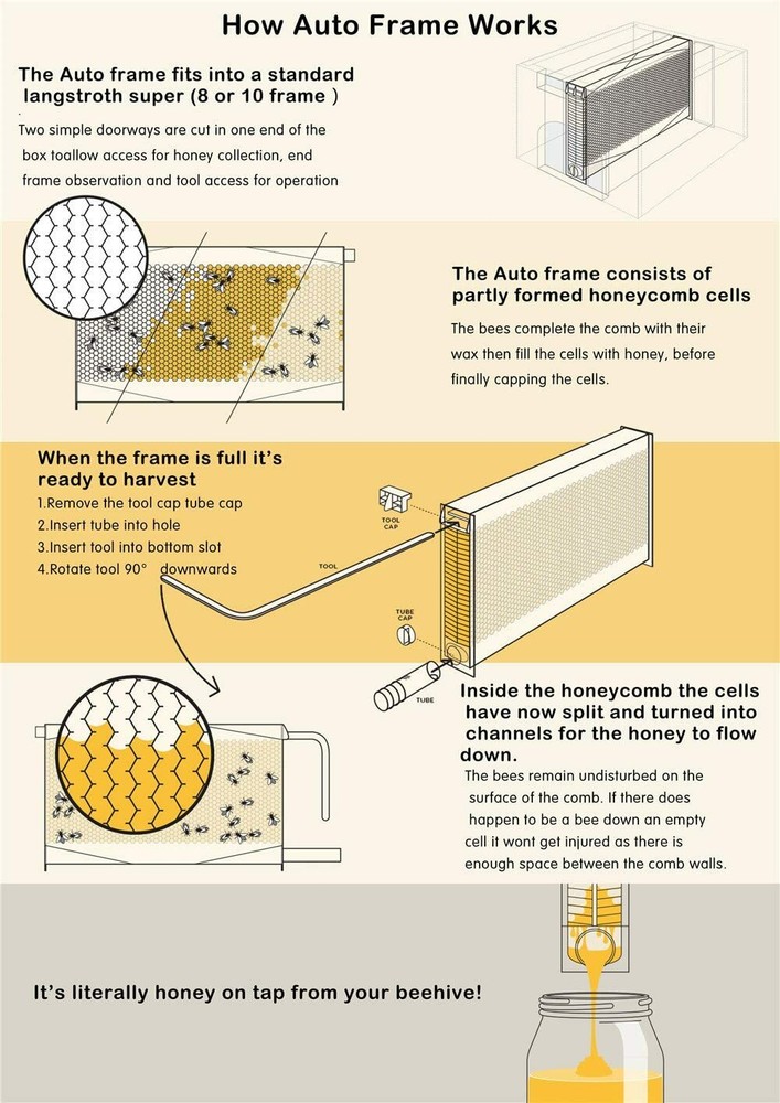 Improved 7pcs Auto Beehives Frames Beekeeping Frames Bee Frames Beehive Frames
