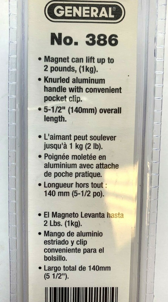 GENERAL TOOLS #386 2lb MAGNETIC PICK UP TOOL