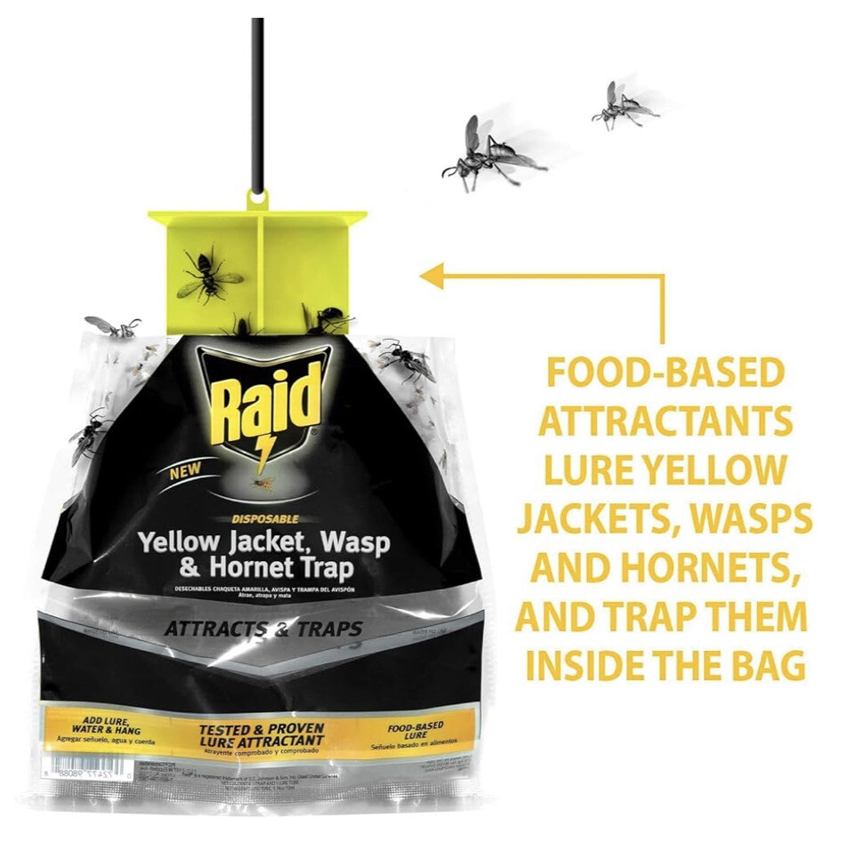Raid 2 Pack Disposable Traps Yellow Jackets, Wasps and Hornets