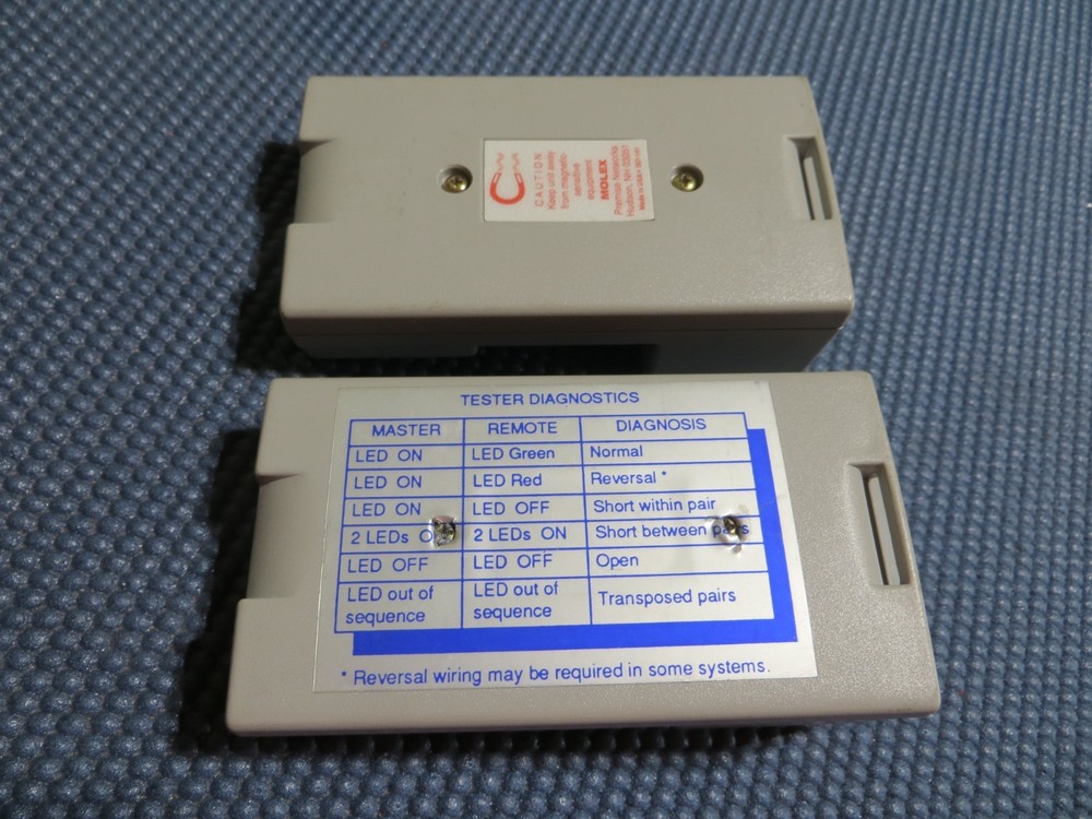 Molex Mod-Tap SLT3 Cable TesterS Master And Remote with Manual