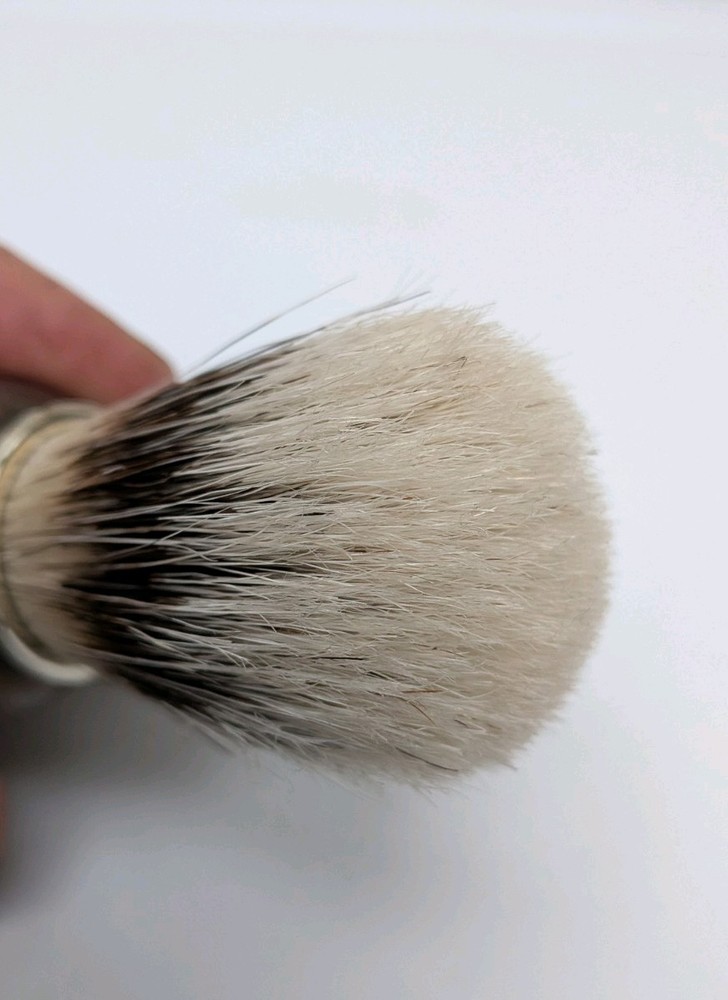 ANTIQUE STERLING SILVER HANDLED SHAVING BRUSH