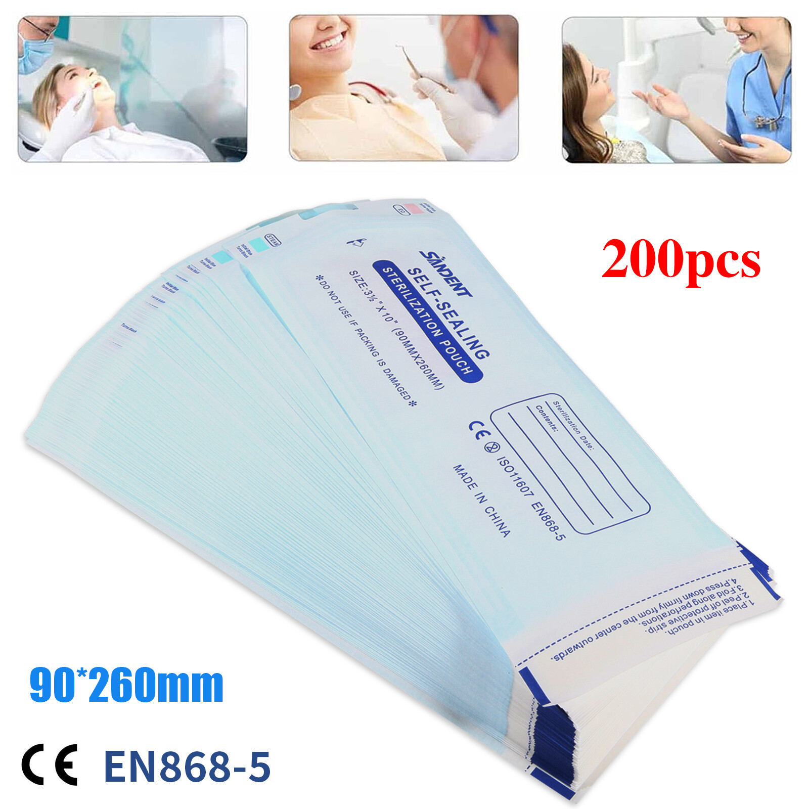 up to 7000 Sterilization Pouches 3.5 " x 10 " Dental Medical Self Seal Pouch Bag