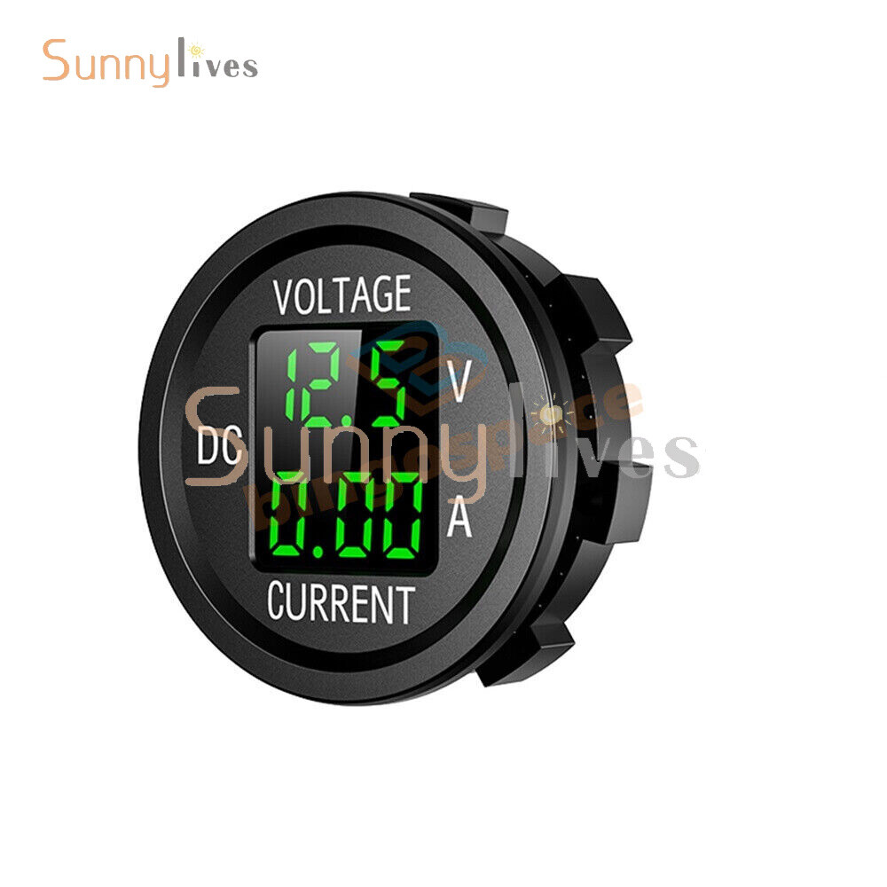 Digital Voltmeter Ammeter Volt Current Panel Meter for 12-24V Car Truck