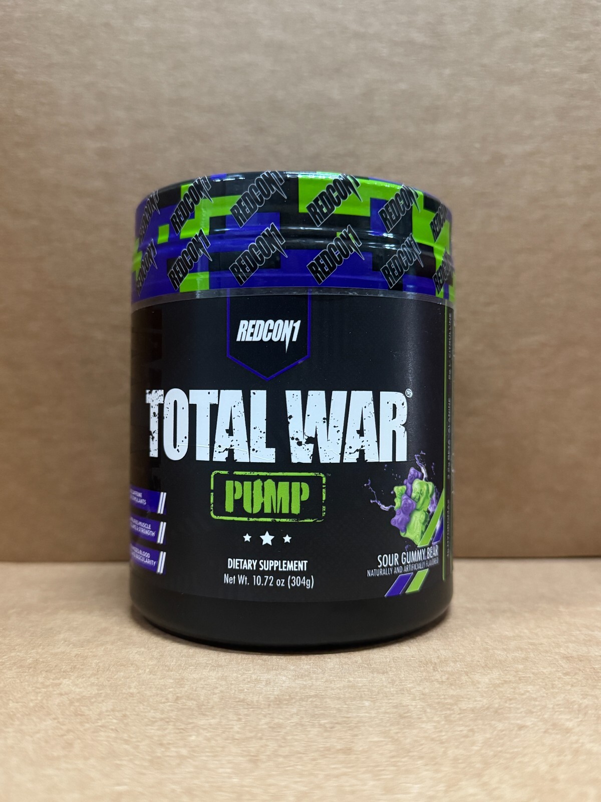REDCON1 TOTAL WAR PUMP Sour Gummy Bear Stim Free Pre-Workout 30 Serv 2027 EXP