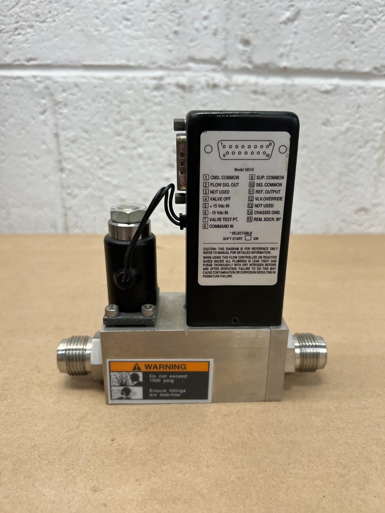 Brooks 5851E Mass Flow Controller, 200 SLPM, Hydrogen, MOD:5851EA14MQ2H2FA