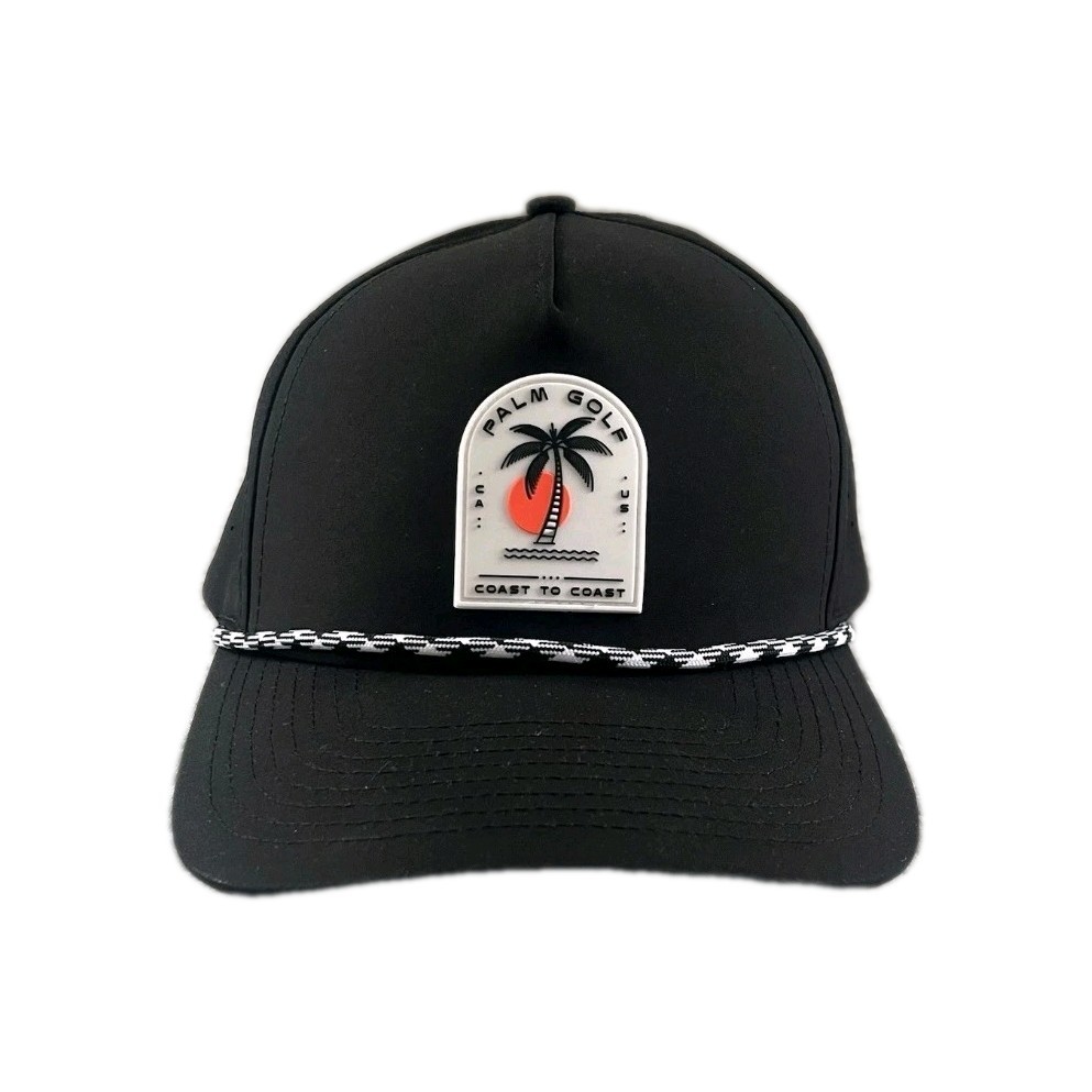 Palm Golf Men's Adjustable Nylon Performance Golf Hat Black